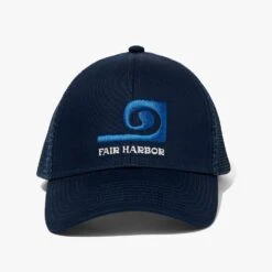 The Maritime Trucker Hat | Navy Wave -Fair Harbor FHTH 403 Navy Wave FLAT 002