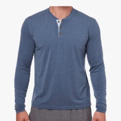 The SeaBreeze Henley (2-Pack) -Fair Harbor OF Henley Blue Front 002 STRAIGHT ON 4b2911cf 3d48 4a6b 85a8 70a89f8c66fa