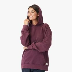 The Vintage-Wash Saltaire Hoodie | Burgundy -Fair Harbor SHO1 602 BURGUNDY ONFIG WOMEN 001 099433b0 20e2 4f61 ad19 75fac315b35e
