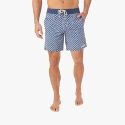 The Nautilus Boardshort | Navy Geo -Fair Harbor SS002 SP22 in Studio photo Look39 NAU82 478 1564 390ef194 037e 46cd b477 aa58fa4a65c7