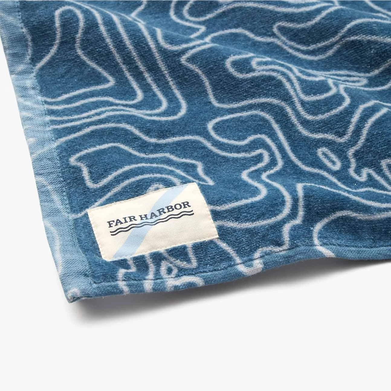 The FH Organic Beach Towel | Blue Topo 4 The FH Organic Beach Towel | Blue Topo - Image 2
