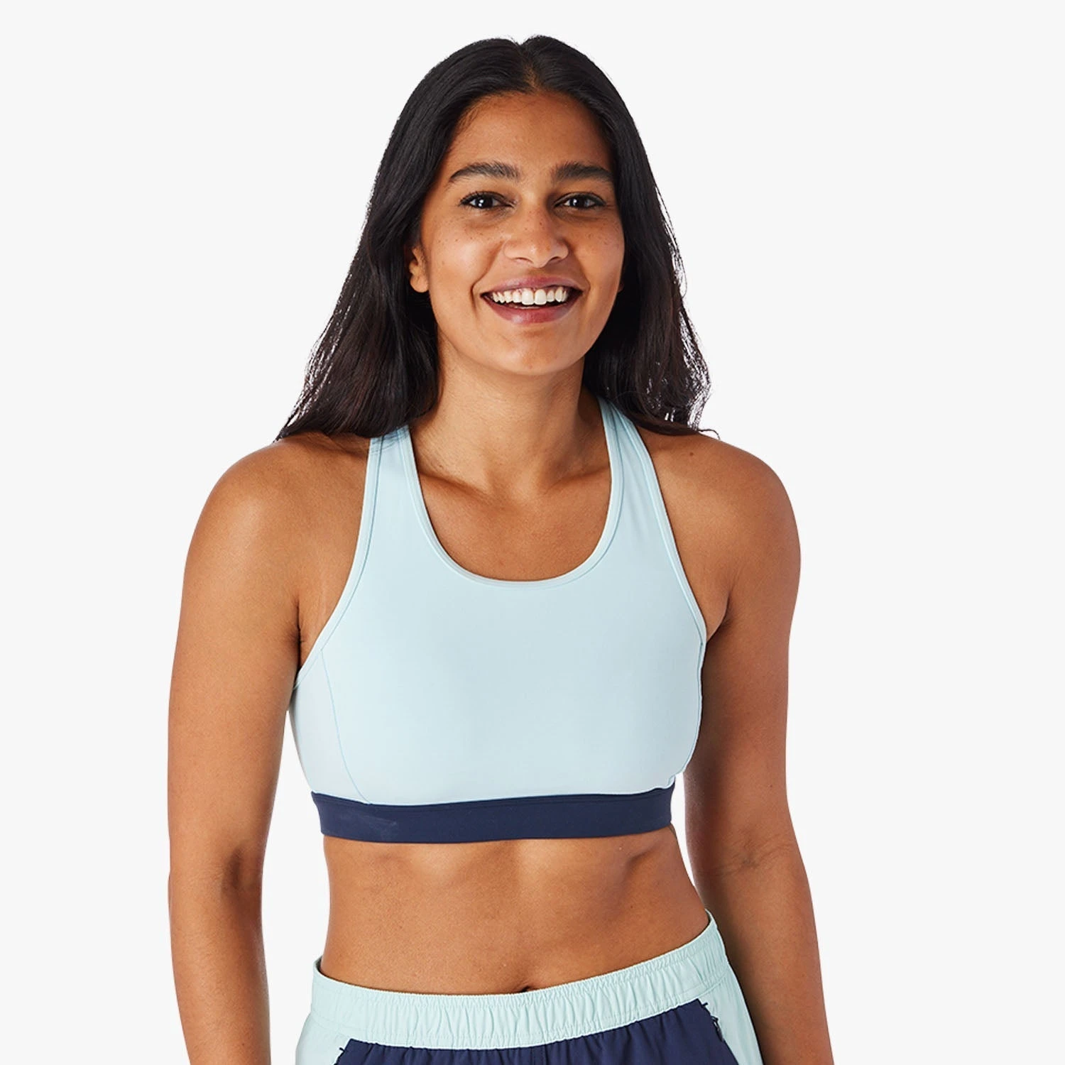The Corliss Sports Bra | Light Blue Colorblock 4 The Corliss Sports Bra | Light Blue Colorblock - Image 2