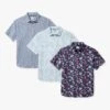 The Windward Shirt (3-Pack) -Fair Harbor Windward 3Pack NavyGeo LightBlueHibiscus NavyNautical